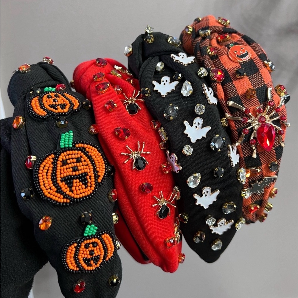 Red Gem Beaded Spider Headband